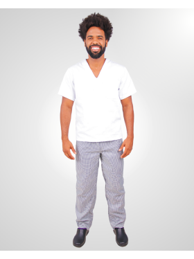 Camisa Brim Gola V Branca