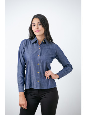 Blusa Jeans Feminina manga Longa 