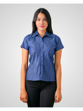 Blusa Jeans Feminina Manga Curta