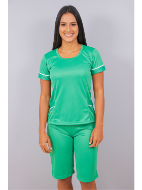 Conjunto de Helanca Bermuda e Blusa com Manga