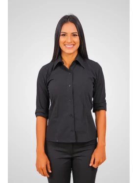 Blusa Social Tricoline Manga 3/4