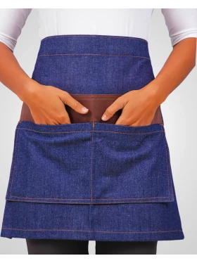 Avental Jeans Saieta Com Detalhe Marrom
