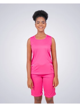 Conjunto De Helanca Bermuda E Blusa Sem Manga