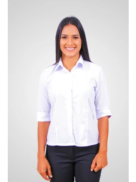 Blusa Social Tricoline Manga 3/4