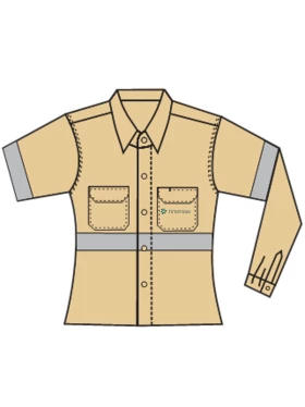 Camisa Operacional Feminina TimeNow com Faixa Refletiva
