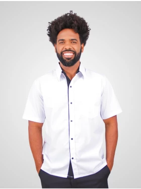 Camisa Social Tricoline Manga Curta